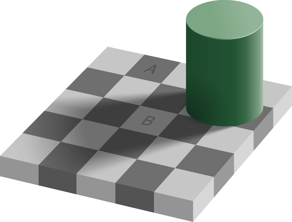 Illustration zur Checkershadow Illusion